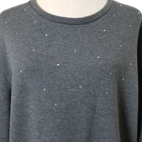 Philosophy Heathered Gray Rhinestone Sweatshirt Size L - Picture 4 of 7